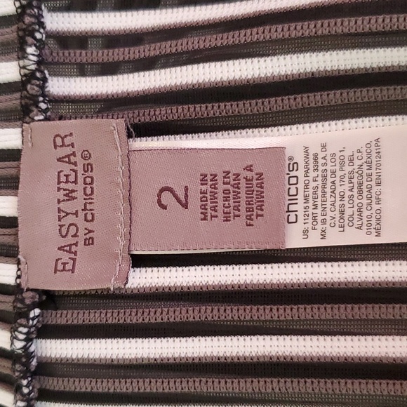 Chicos Easy Wear Jacket  overlay Directional Blocks adjustable Collar Size 14 16 - Picture 8 of 8